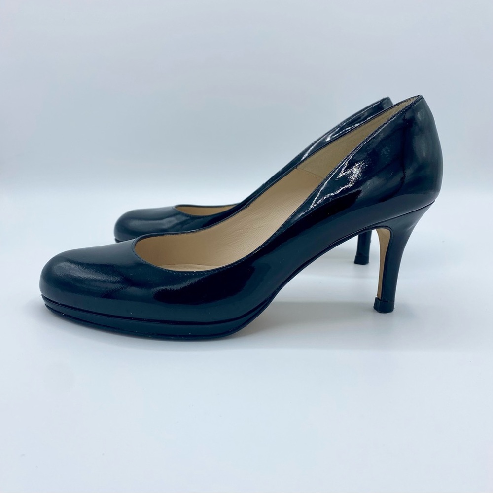 L.K. Bennett Black Patent Leather Platform Pump Court Shoe Size 36.5 / US 5.5 - Picture 6 of 16